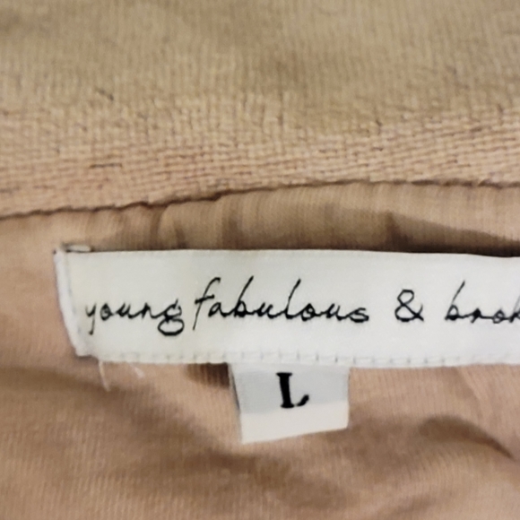 Young Fabulous & Broke Blush Cotton Velour Jacket Size L. Cozy!!! - Picture 6 of 8